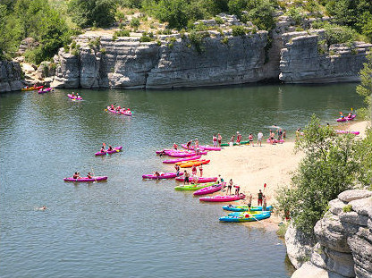 Canoes on the water, river navigation